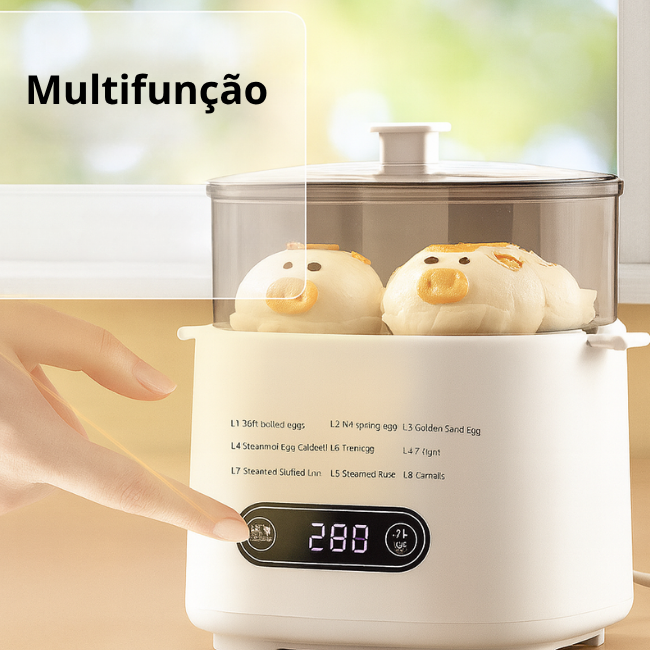 Cozedor elétrico multifuncional e inteligente